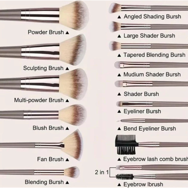 LuxBrush Set – Pincéis de Maquiagem Premium com Toque Suave e Preciso
